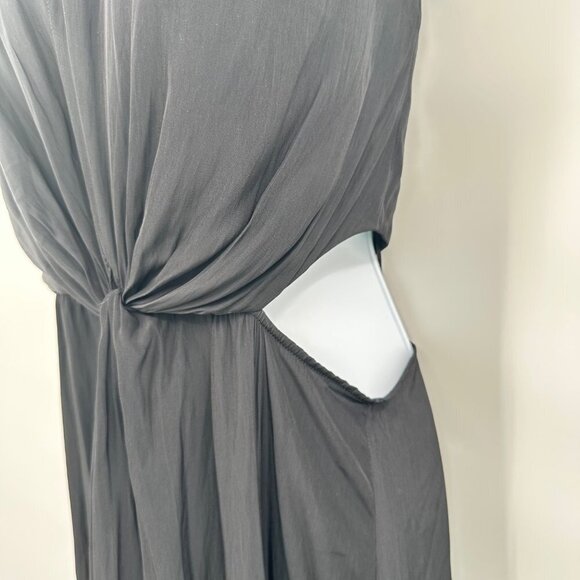 Ramy Brook Linley Dress Gown SZ 8 Black One Shoulder Cut Out - Picture 5 of 9